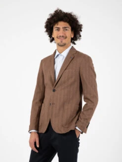 Giacca Fantasia Diagonale Beige -Obey Negozio 8000500338247alessandro gilles giacca fantasia diagonale beige2