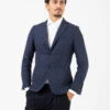 Blazer A Quadri Blu / Moro -Obey Negozio alessandro gilles blazer a quadri blu moro1