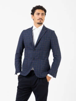 Blazer A Quadri Blu / Moro