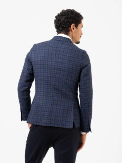 Blazer A Quadri Blu / Moro -Obey Negozio alessandro gilles blazer a quadri blu moro3