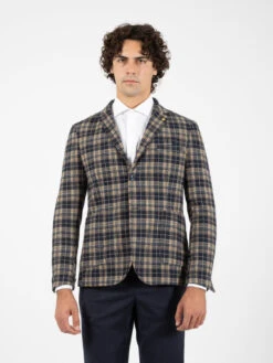 Blazer Fantasia Check Blu / Bianco / Senape