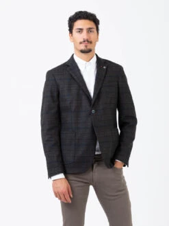 Blazer GMat A Quadri Marrone / Blu