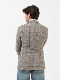 Blazer In Tessuto Lavorato Verde / Beige -Obey Negozio alessandro gilles blazer in tessuto lavorato verde beige3