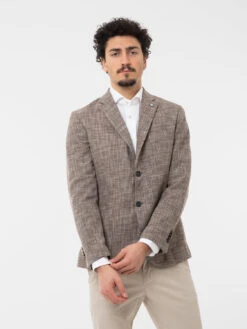 Blazer Jersey Quadri Moro