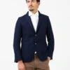 Blazer Lavorato Lana E Viscosa Blu -Obey Negozio alessandro gilles blazer lavorato lana e viscosa blu1