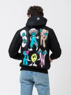 BARROW Felpa Hoodie Lettering Multiform Nera -Obey Negozio barrow felpa hoodie lettering multiform nera3