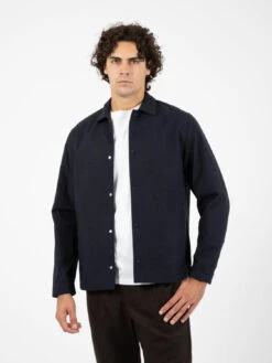 Giacca Camicia In Cotone Navy