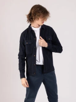 Sovracamicia In Panno Di Cotone Blu