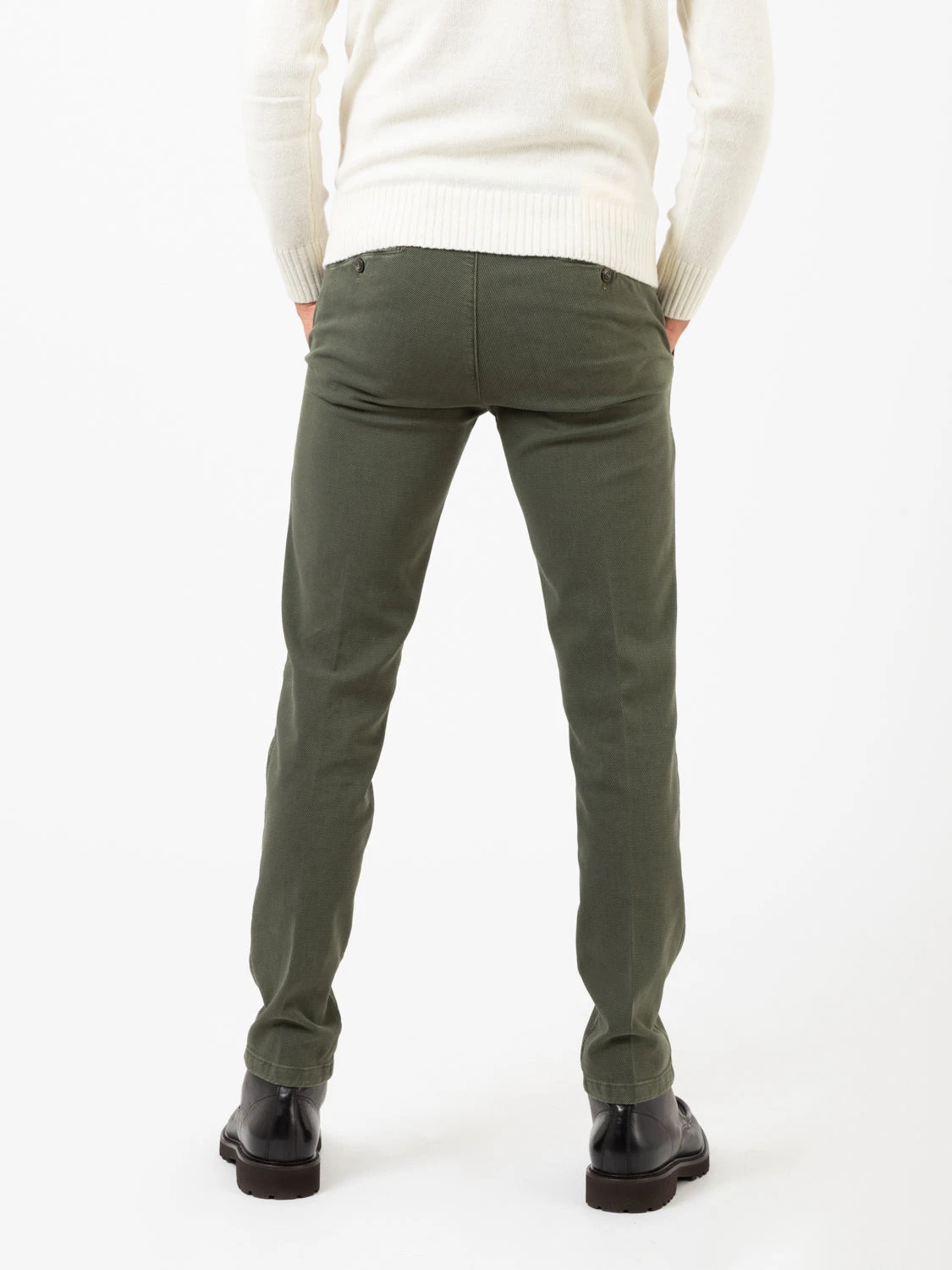 Pantaloni BG05 In Cotone Lavorato Verde 5 Pantaloni BG05 In Cotone Lavorato Verde - immagine 3