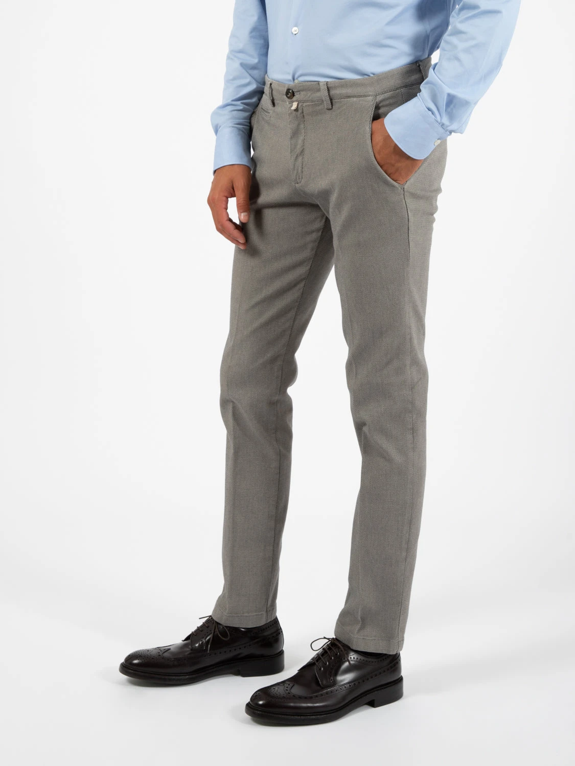 Pantaloni BG05 In Cotone Operato Grigio 4 Pantaloni BG05 In Cotone Operato Grigio - immagine 2