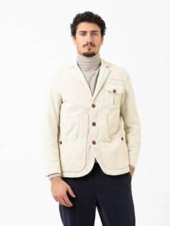 Giacca In Velluto Panna 3 Tasche