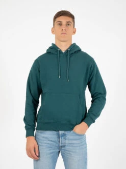 Colorful Standard Felpa Classic Organic Hood Ocean Green