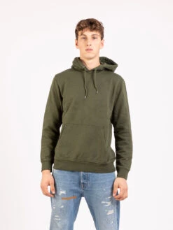Colorful Standard Felpa Hoodie Classic Organic Seaweed Green