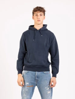 Colorful Standard Felpa Hoodie Classic Organic Navy Blue