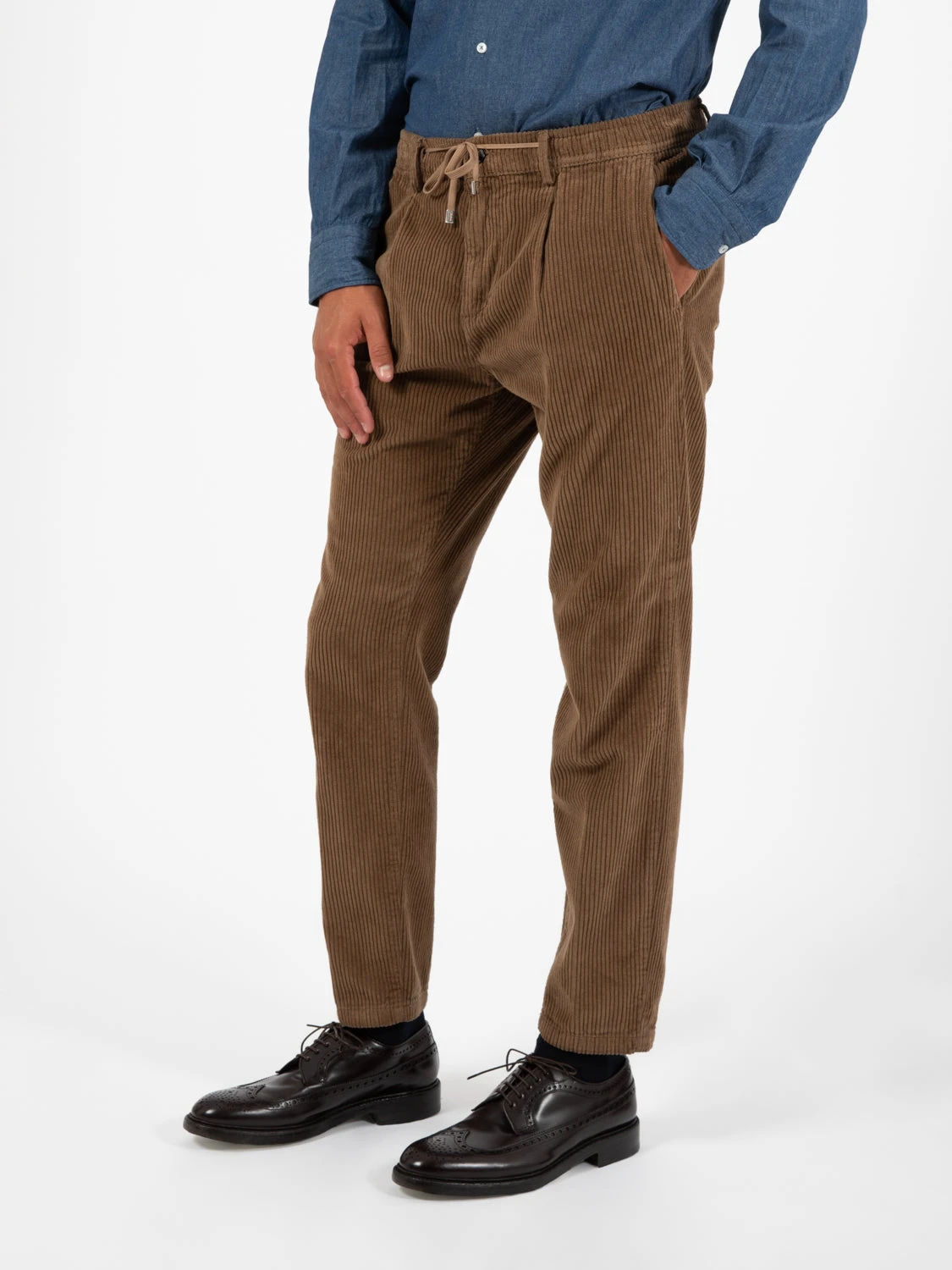 Pantaloni Mitte 1207 A Coste Cioccolato 4 Pantaloni Mitte 1207 A Coste Cioccolato - immagine 2