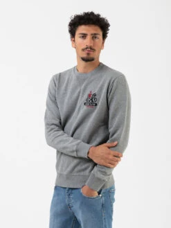 Felpa Fossil Fuel Crew Grey Marle -Obey Negozio deus felpa fossil fuel crew grey marle2