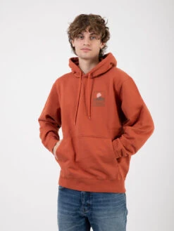 Edwin Felpa Japanese Sun Hoodie Sweat Baked Clay Garment Washed