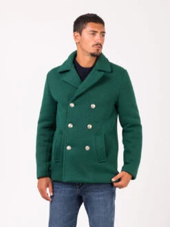 Cappotto Peacoat Lavorato Verde