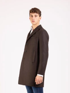 HARRIS WHARF LONDON Cappotto Boxy Pressed Wool Dark Brown