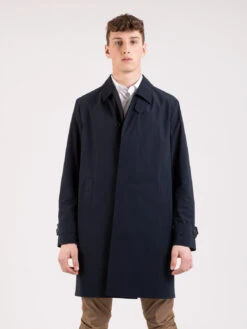 HARRIS WHARF LONDON Cappotto Mac Light Technic Blu Scuro