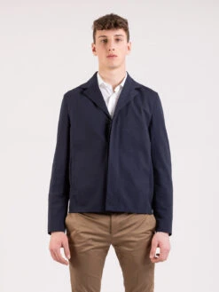 HARRIS WHARF LONDON Giacca Navy Blue Coolmax Seersucker