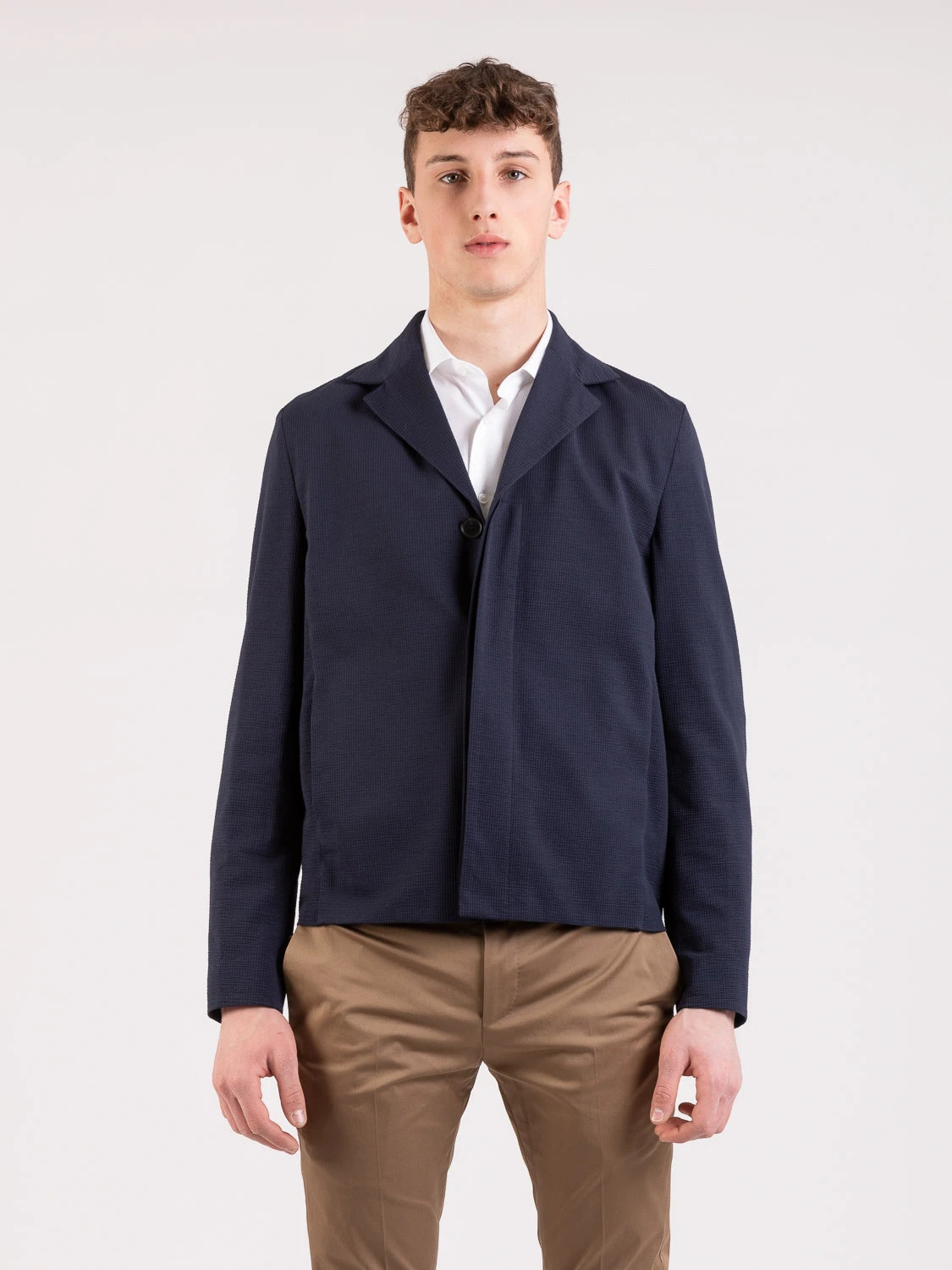 HARRIS WHARF LONDON Giacca Navy Blue Coolmax Seersucker 3 HARRIS WHARF LONDON Giacca Navy Blue Coolmax Seersucker