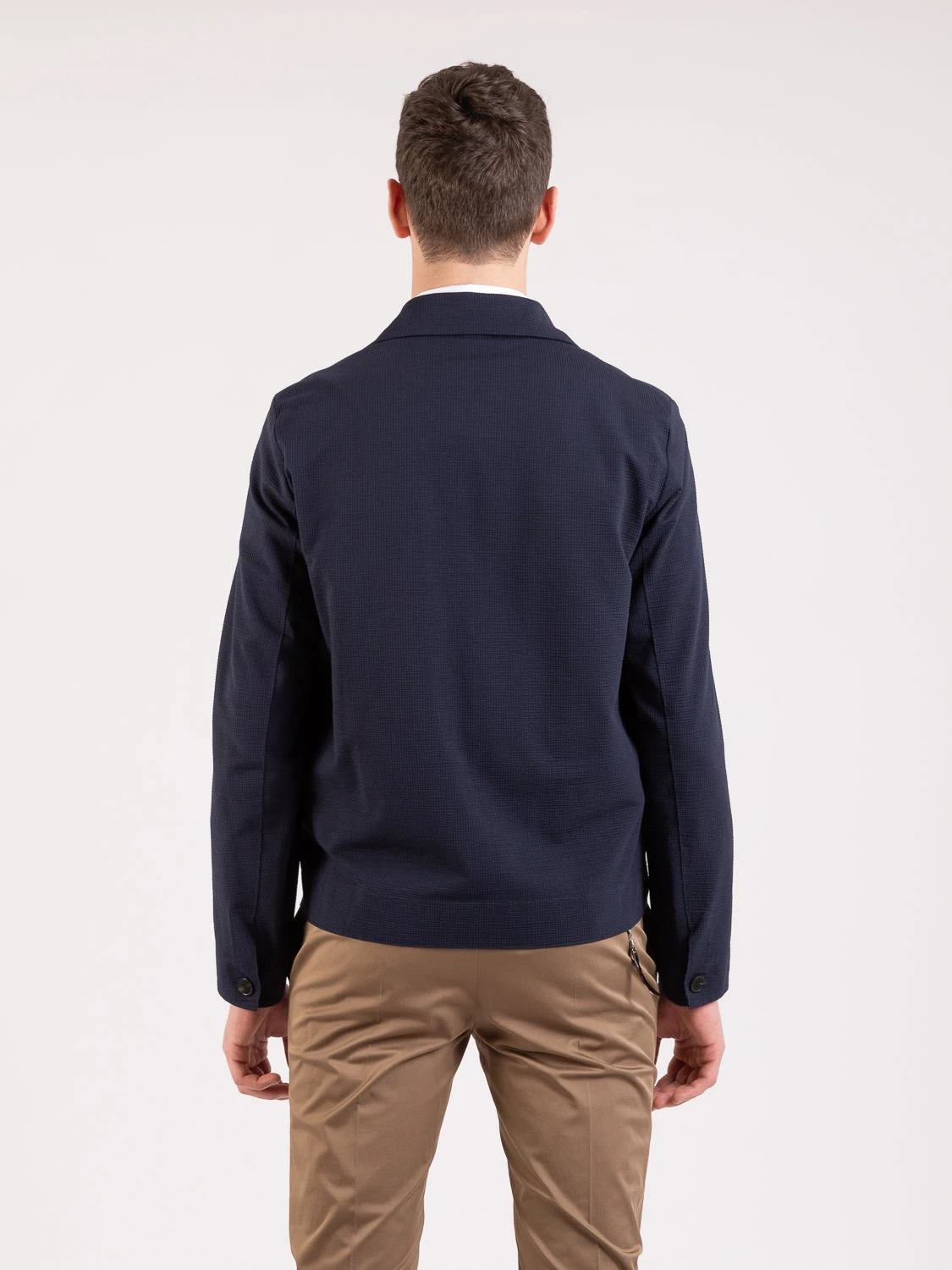 HARRIS WHARF LONDON Giacca Navy Blue Coolmax Seersucker 5 HARRIS WHARF LONDON Giacca Navy Blue Coolmax Seersucker - immagine 3