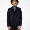 HARRIS WHARF LONDON Men Boxy Coat Pressed Wool Navy Blue