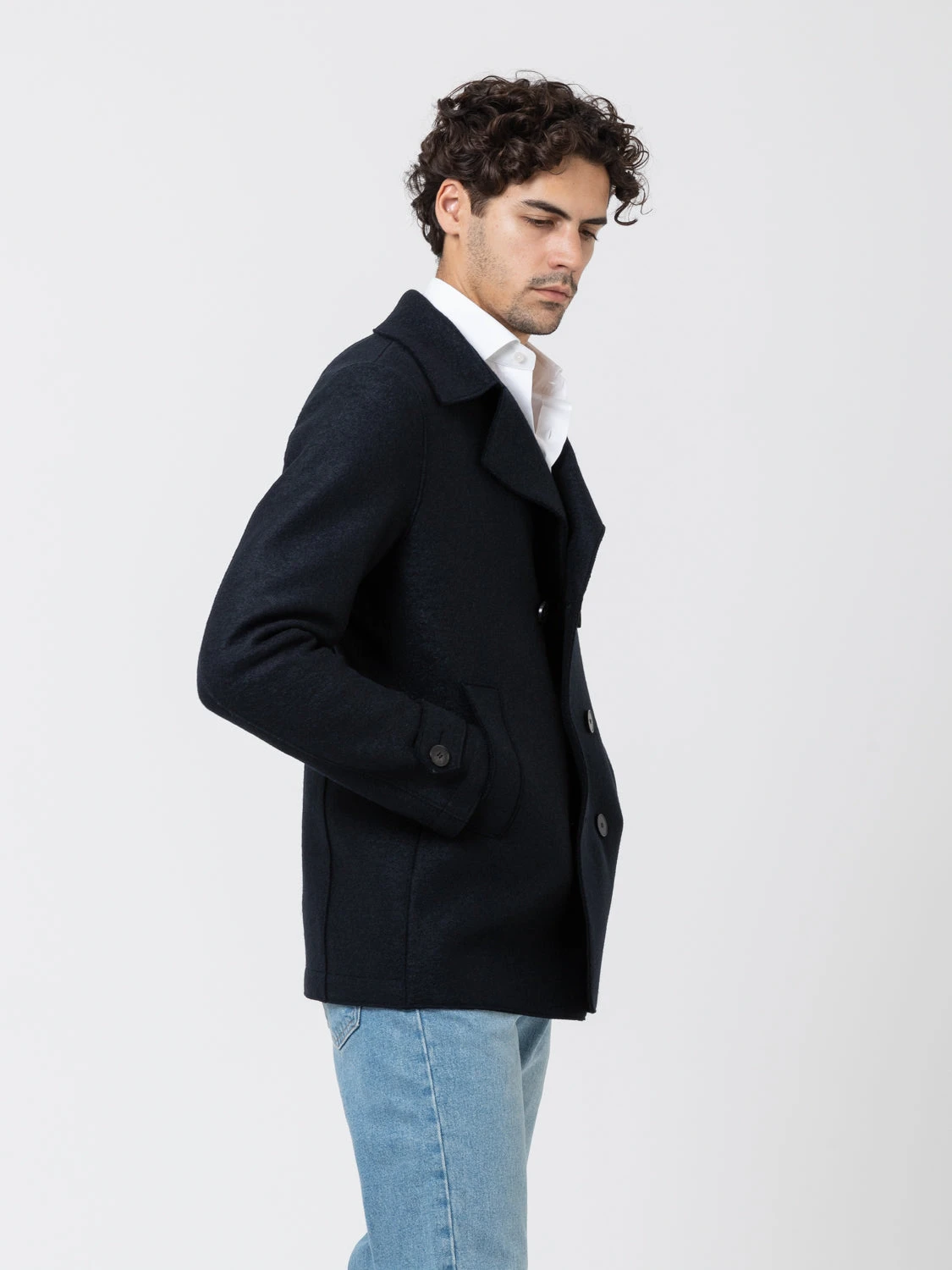 HARRIS WHARF LONDON Men Peacoat Pressed Wool Dark Blue 4 HARRIS WHARF LONDON Men Peacoat Pressed Wool Dark Blue - immagine 2