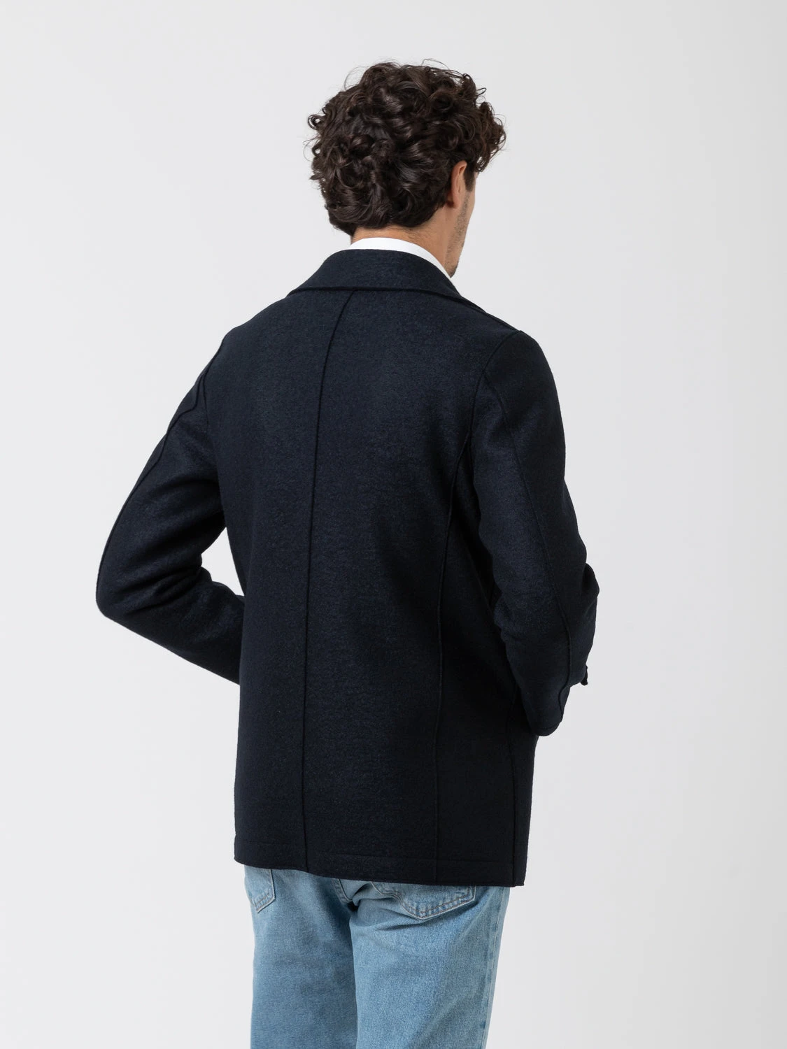HARRIS WHARF LONDON Men Peacoat Pressed Wool Dark Blue 5 HARRIS WHARF LONDON Men Peacoat Pressed Wool Dark Blue - immagine 3
