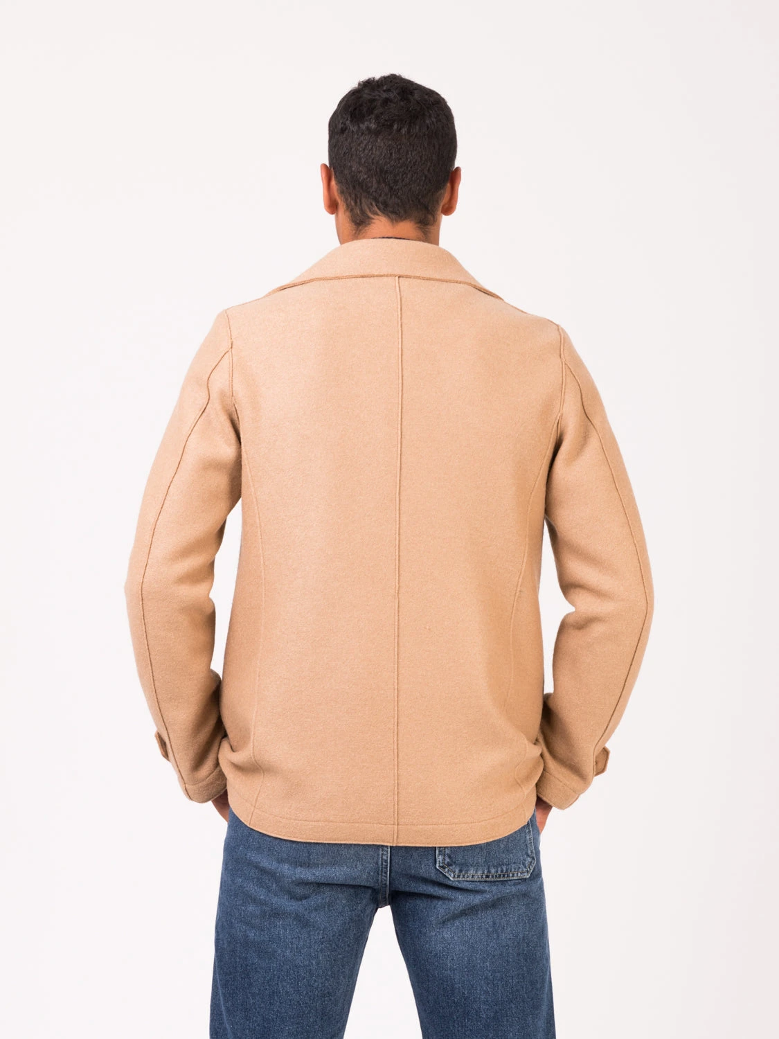 HARRIS WHARF LONDON Men Peacoat Pressed Wool Tan 5 HARRIS WHARF LONDON Men Peacoat Pressed Wool Tan - immagine 3