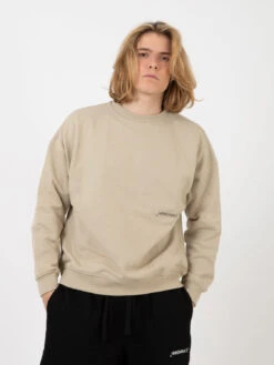 Felpa Girocollo Manica Lunga Beige