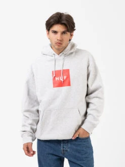 HUF Felpa Hoodie Essentials Box Logo Athletic Heather