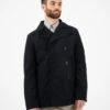 Giacca Peacot Mixed Wool Navy 1 Giacca Peacot Mixed Wool Navy -Obey Negozio impure giacca peacot mixed wool navy1