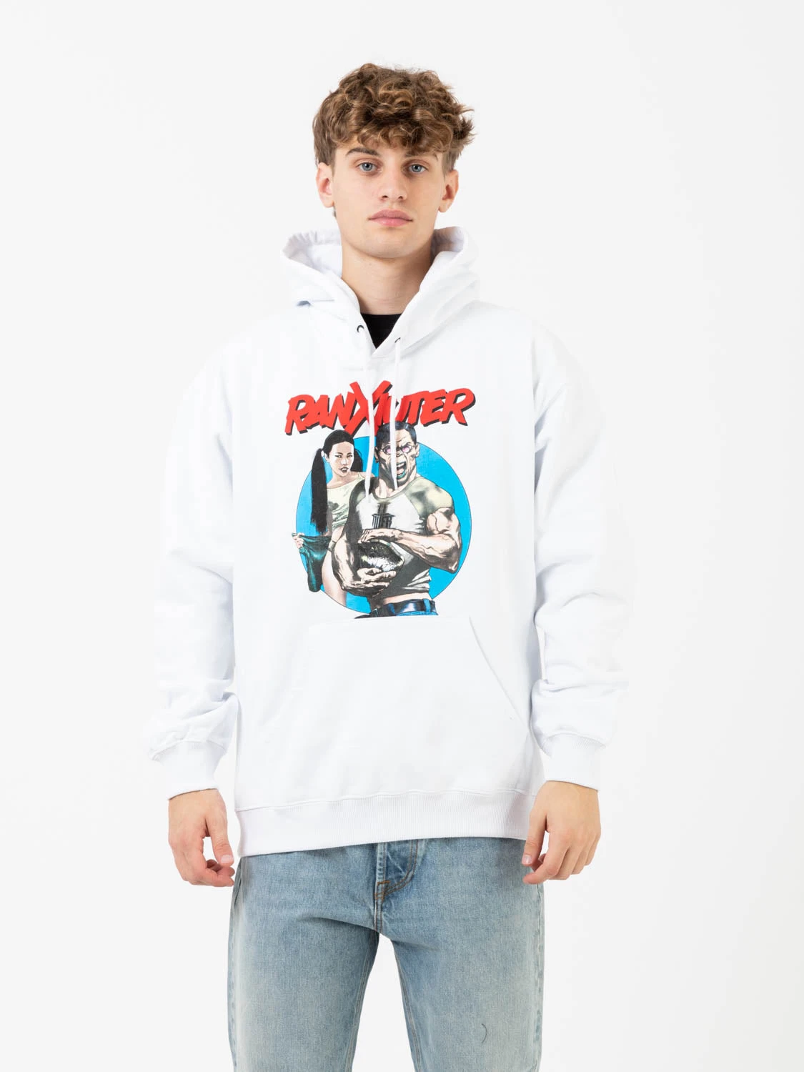 Felpa Hoodie Ranxiuter Screen Printed White 3 Felpa Hoodie Ranxiuter Screen Printed White