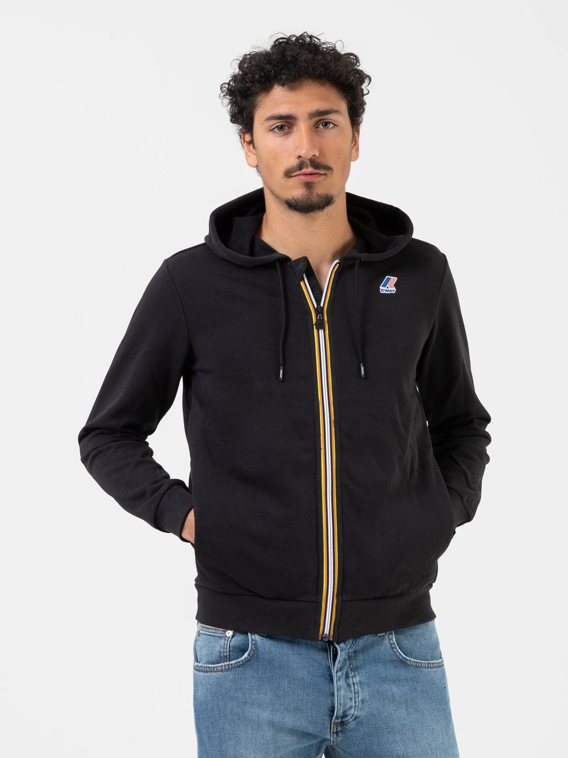 K-Way Felpa Hoodie Arnel Poly Cotton Black Pure Con Zip 3 K-Way Felpa Hoodie Arnel Poly Cotton Black Pure Con Zip
