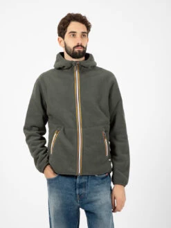 Obey Negozio 17 K-Way Jack Sherpa Polar Reversibile Verde / Blu