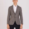 Blazer Deco Quadretti Beige / Marrone / Blu -Obey Negozio latorre blazer deco quadretti beige marrone blu1