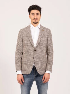 Blazer Principe Di Galles Marrone / Bianco