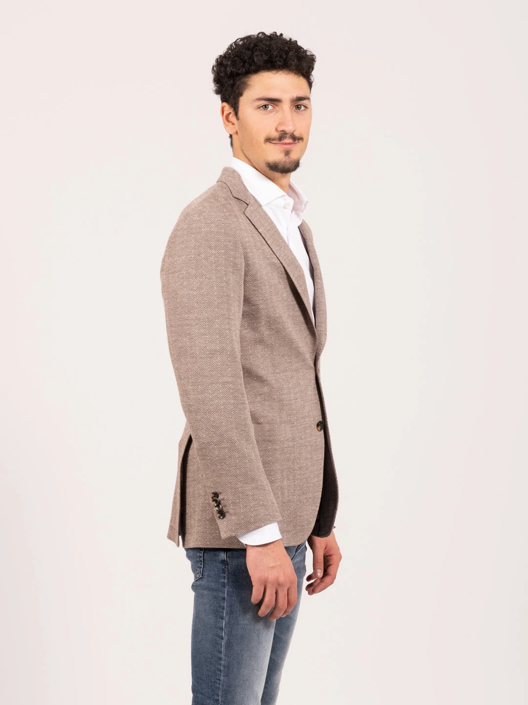 Blazer Spinato Marrone / Bianco 4 Blazer Spinato Marrone / Bianco - immagine 2
