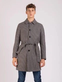 Cappotto Bill Pied-de-poule Grigio / Nero