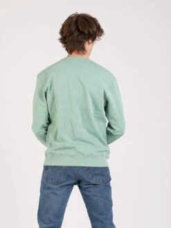 Lee Felpa Plain Crew Granite Green -Obey Negozio lee felpa plain crew granite green3