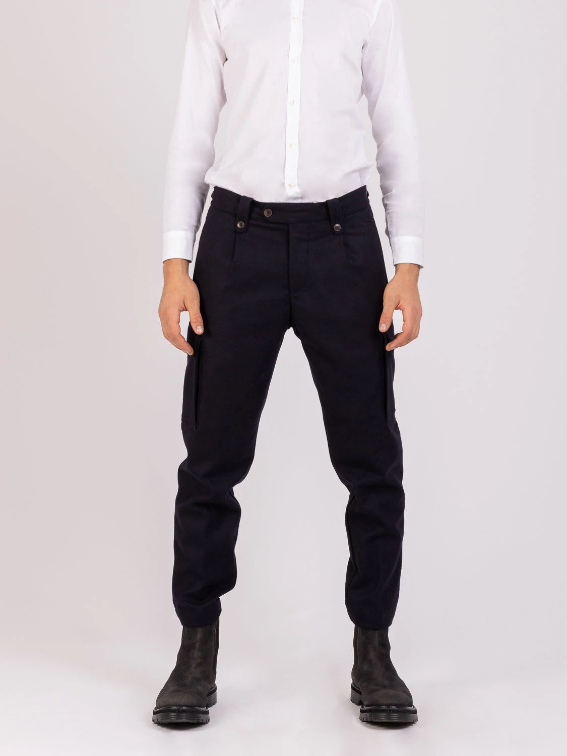 Pantaloni Cargo Blu In Lana 3 Pantaloni Cargo Blu In Lana