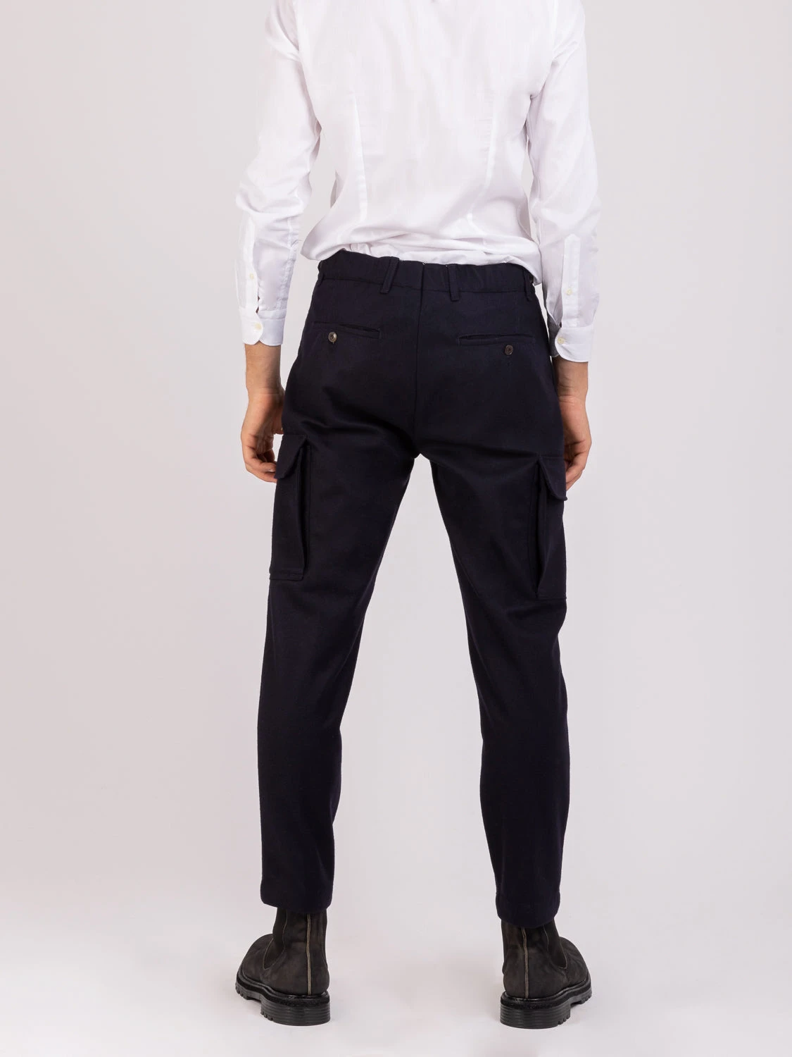 Pantaloni Cargo Blu In Lana 5 Pantaloni Cargo Blu In Lana - immagine 3