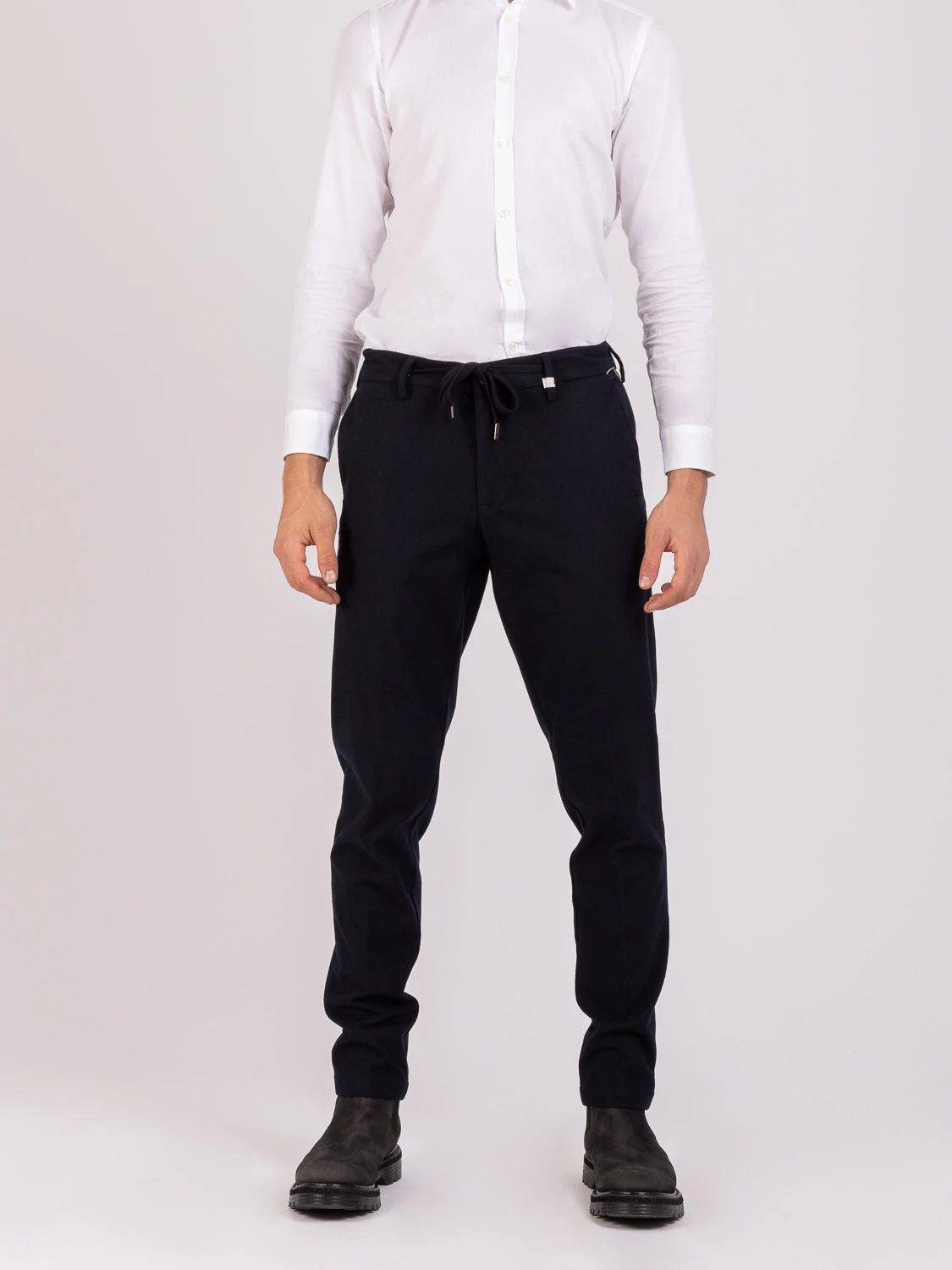 Pantaloni Panno Blu Con Vita Elastica E Coulisse 3 Pantaloni Panno Blu Con Vita Elastica E Coulisse