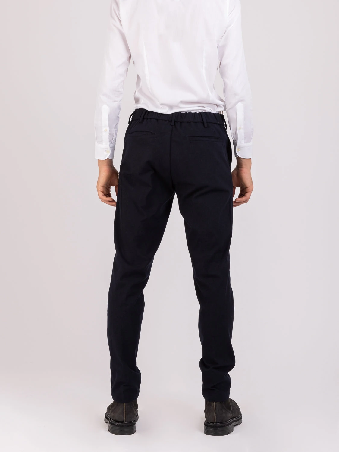 Pantaloni Panno Blu Con Vita Elastica E Coulisse 5 Pantaloni Panno Blu Con Vita Elastica E Coulisse - immagine 3