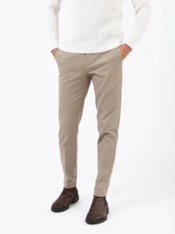 Pantaloni Zeus Beige In Cotone