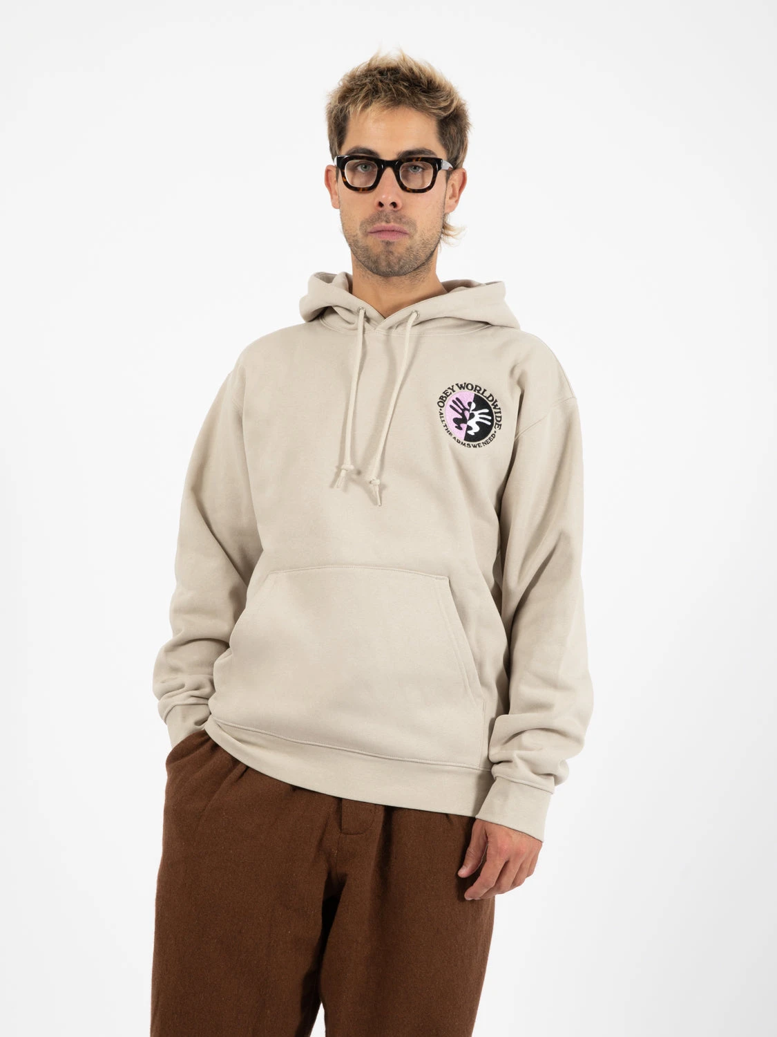 OBEY Felpa All Arms Hood Box Fit Premium Silver Grey 3 OBEY Felpa All Arms Hood Box Fit Premium Silver Grey