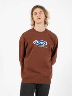 OBEY Felpa Crew Box Fit Premium Sepia