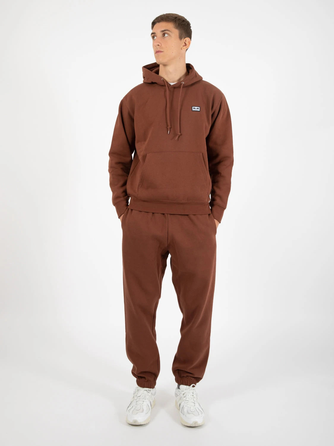 OBEY Felpa Estabilished Works Eyes Hood Fleece Sepia 6 OBEY Felpa Estabilished Works Eyes Hood Fleece Sepia - immagine 4